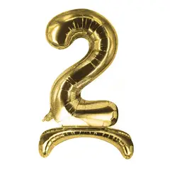 GENERICO - GLOBO METALICO 32 PEDESTAL DORADO N?2 X1 UNI
