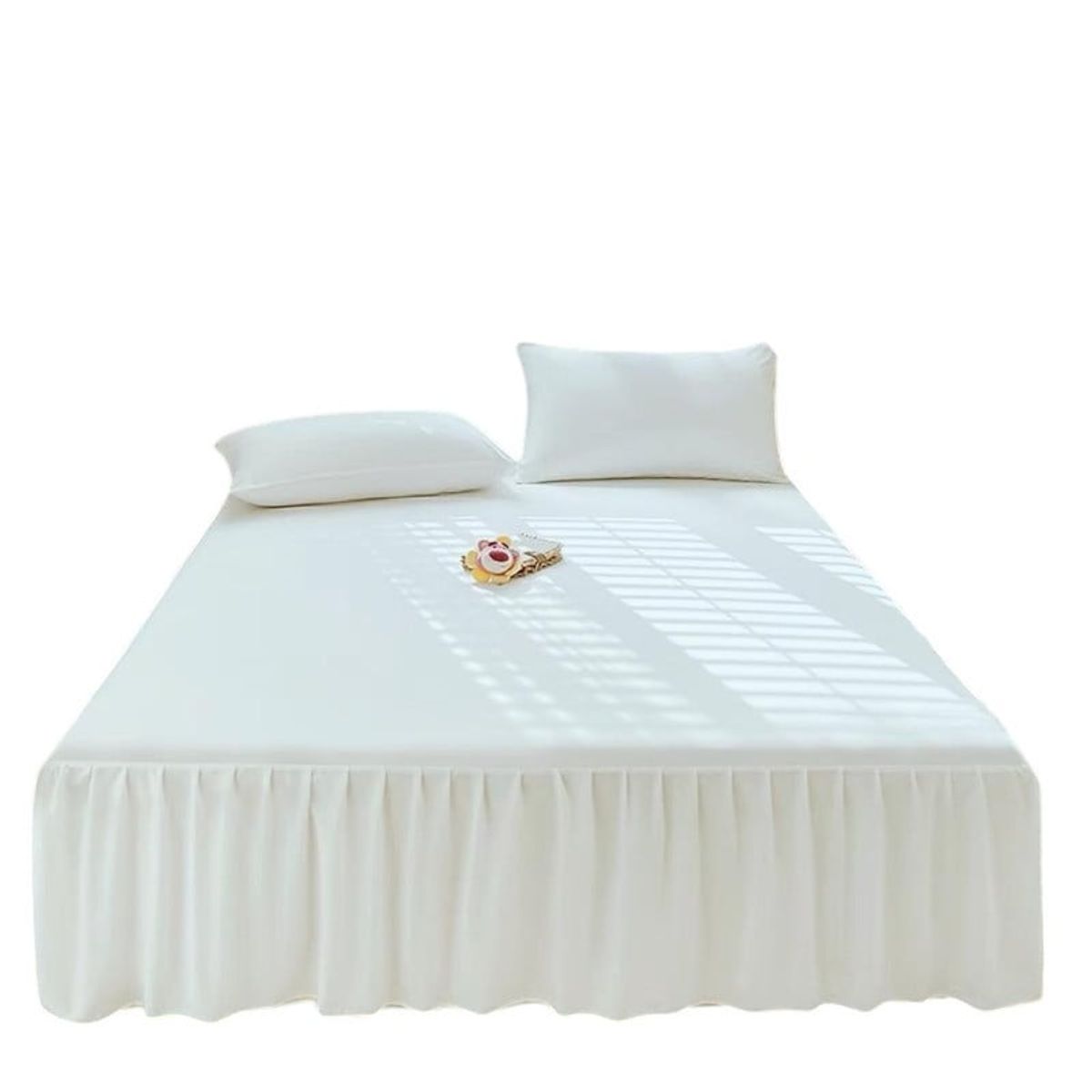 ANGELES DEL HOGAR - Faldones para Cama Lisos King Color Blanco