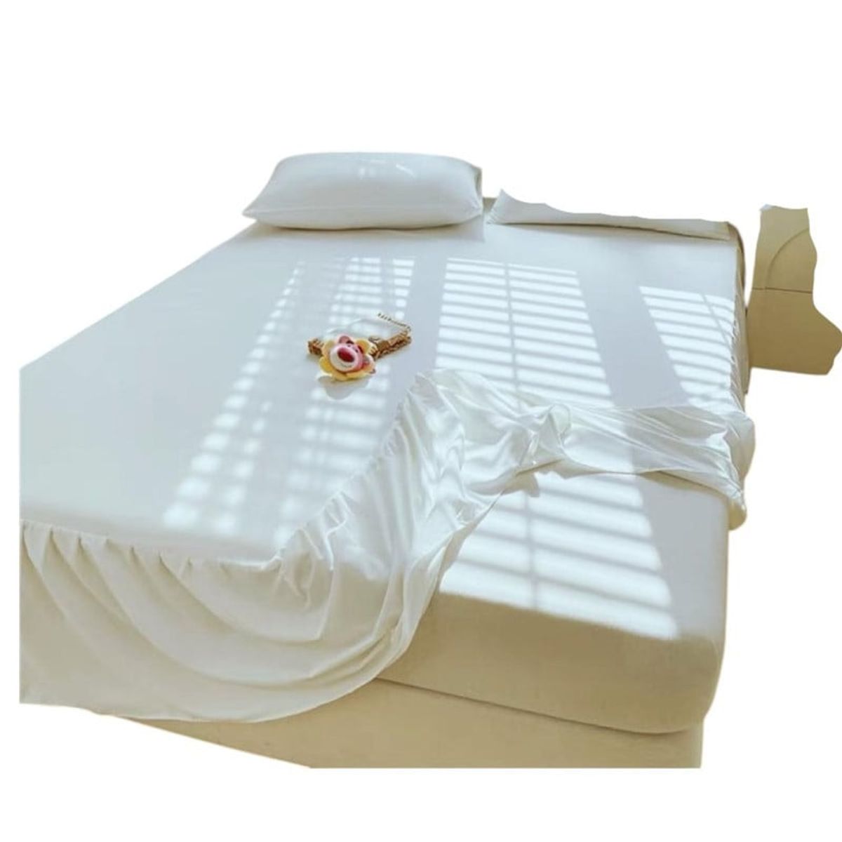 ANGELES DEL HOGAR - Faldones para Cama Lisos King Color Blanco