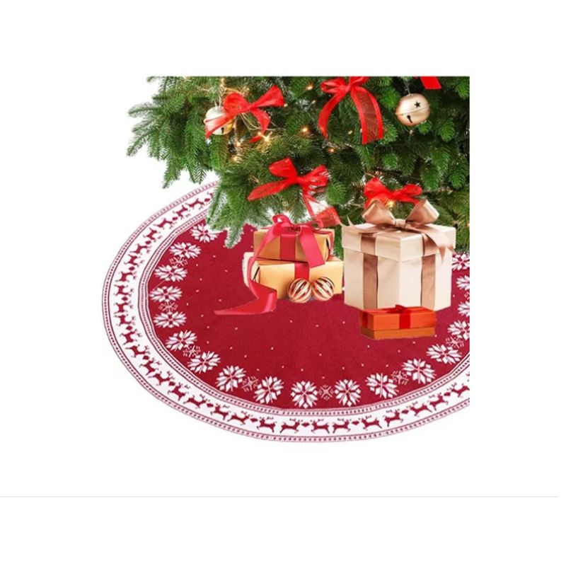 GENERICO - Pie de Arbol  Tejido Rojo Con Vivos Blancos