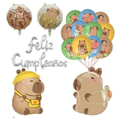 GENERICO - Set de Globos foil + látex Capibara para cumpleaños