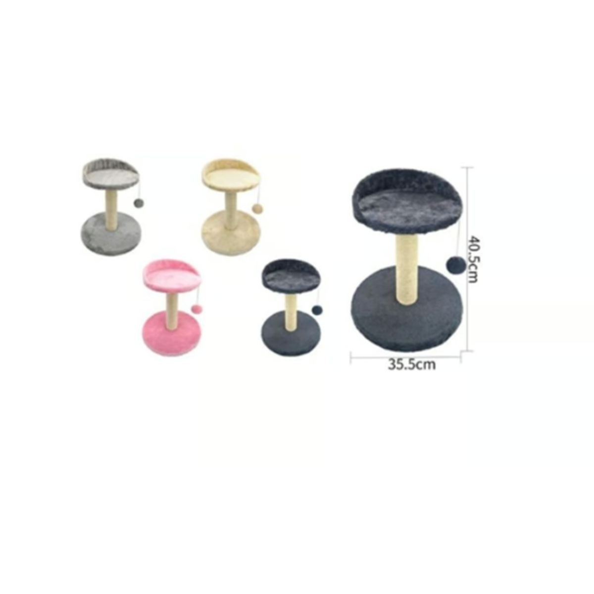 GENERICO - Torre Rascador Para Gato Árbol Juguete 40x35cm Negro