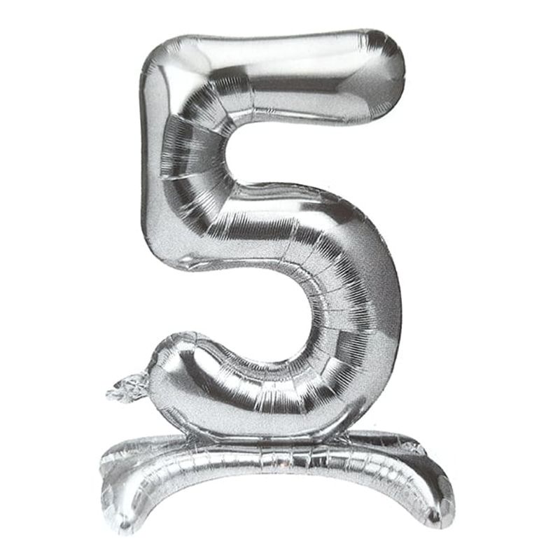GENERICO - GLOBO METALICO 32 PEDESTAL PLATEADO N?5 X1 UNI