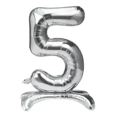 GENERICO - GLOBO METALICO 32 PEDESTAL PLATEADO N?5 X1 UNI