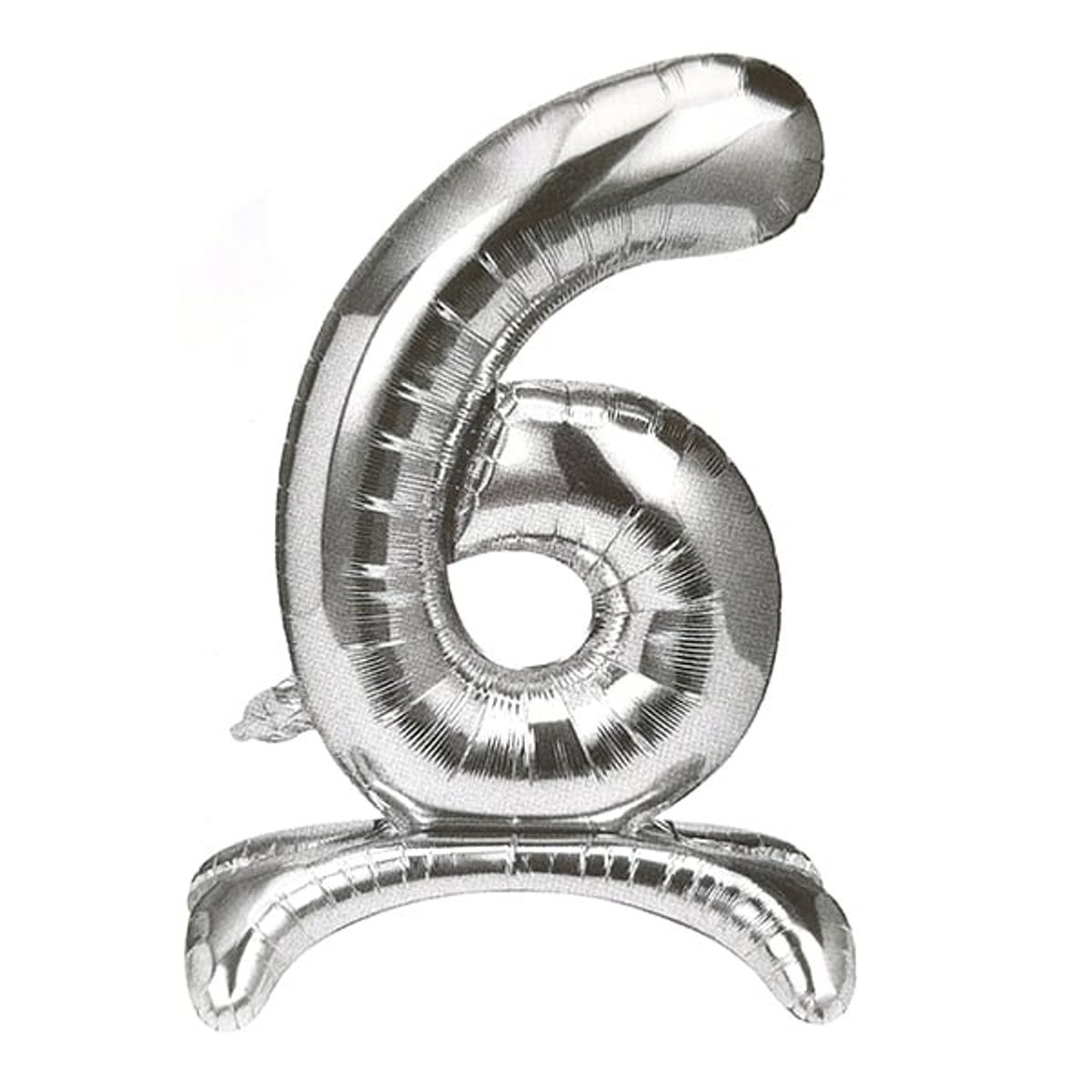 GENERICO - GLOBO METALICO 32 PEDESTAL PLATEADO N?6 X1 UNI