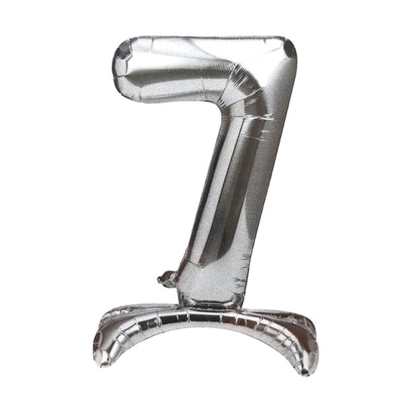 GENERICO - GLOBO METALICO 32 PEDESTAL PLATEADO N?7 X1 UNI
