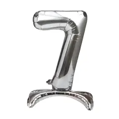 GENERICO - GLOBO METALICO 32 PEDESTAL PLATEADO N?7 X1 UNI