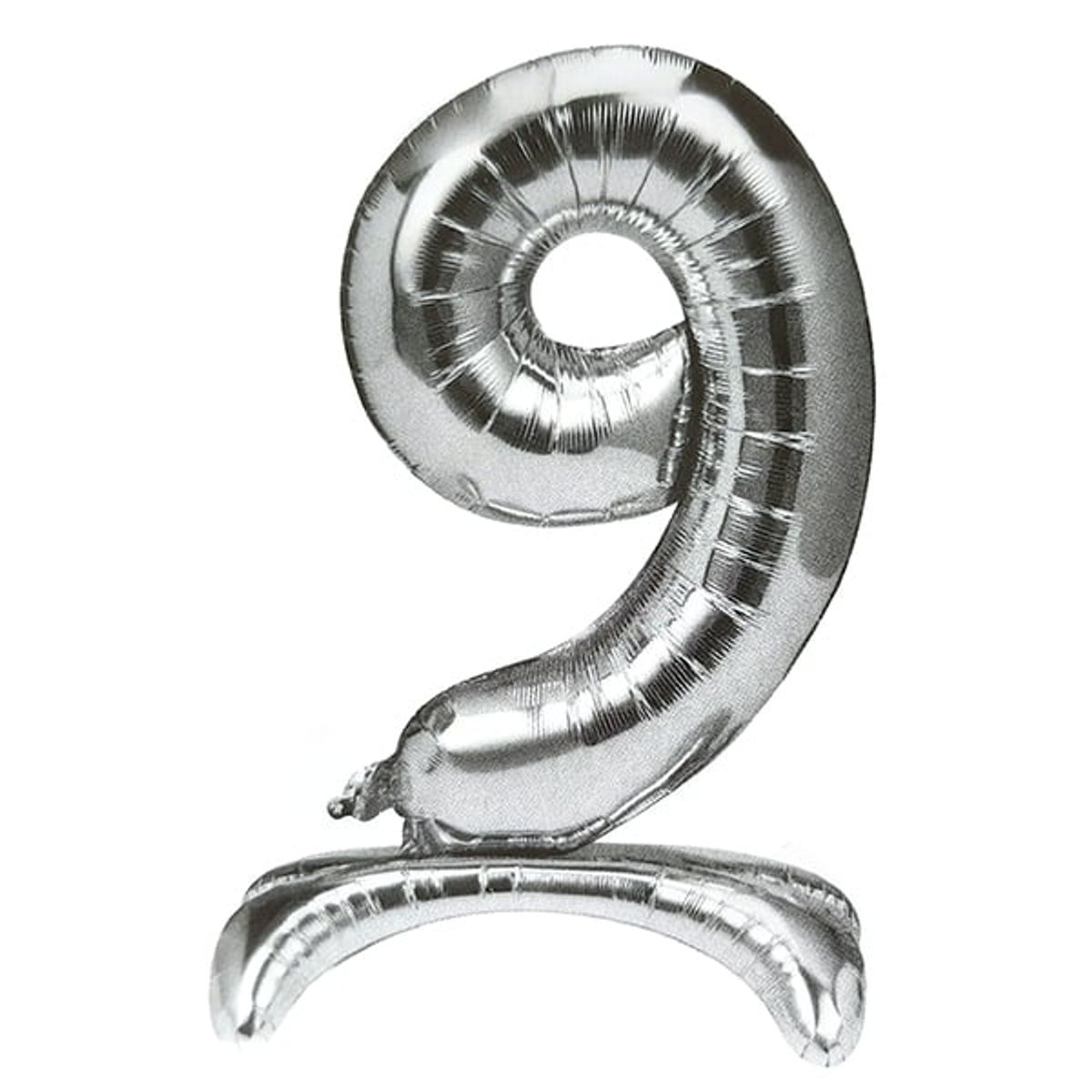 GENERICO - GLOBO METALICO 32 PEDESTAL PLATEADO N?9 X1 UNI