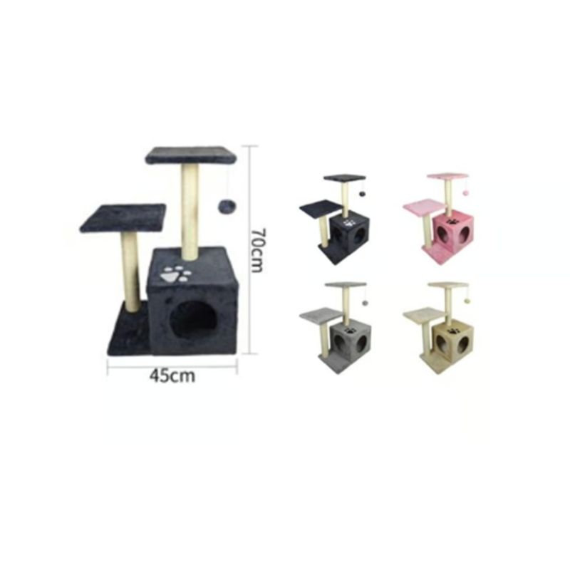 GENERICO - Torre Rascador Para Gato Árbol Juguete 70x45cm Beige