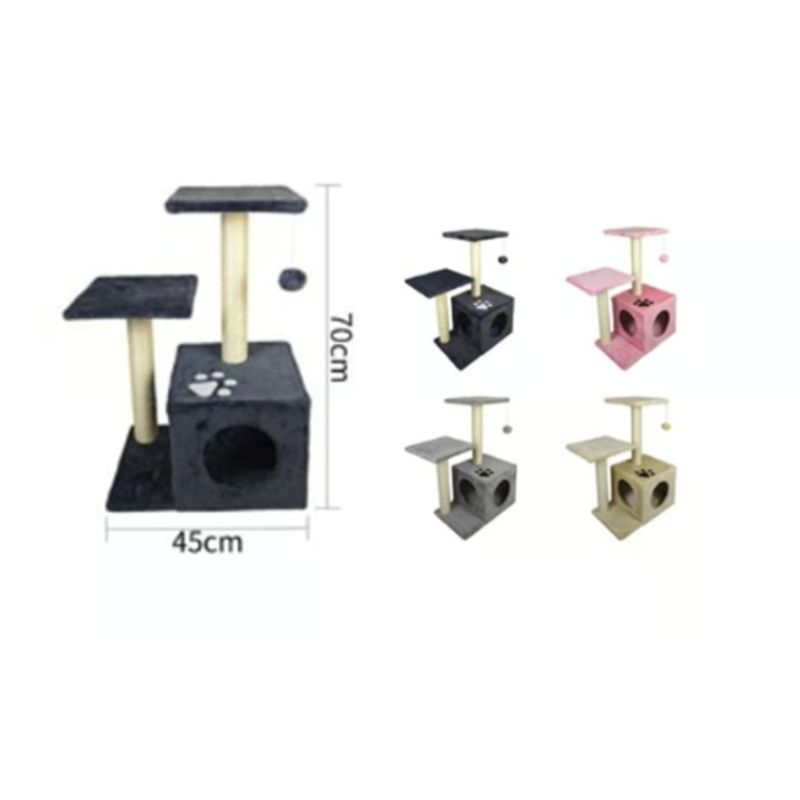 GENERICO - Torre Rascador Para Gato Árbol Juguete 70x45cm Rosa