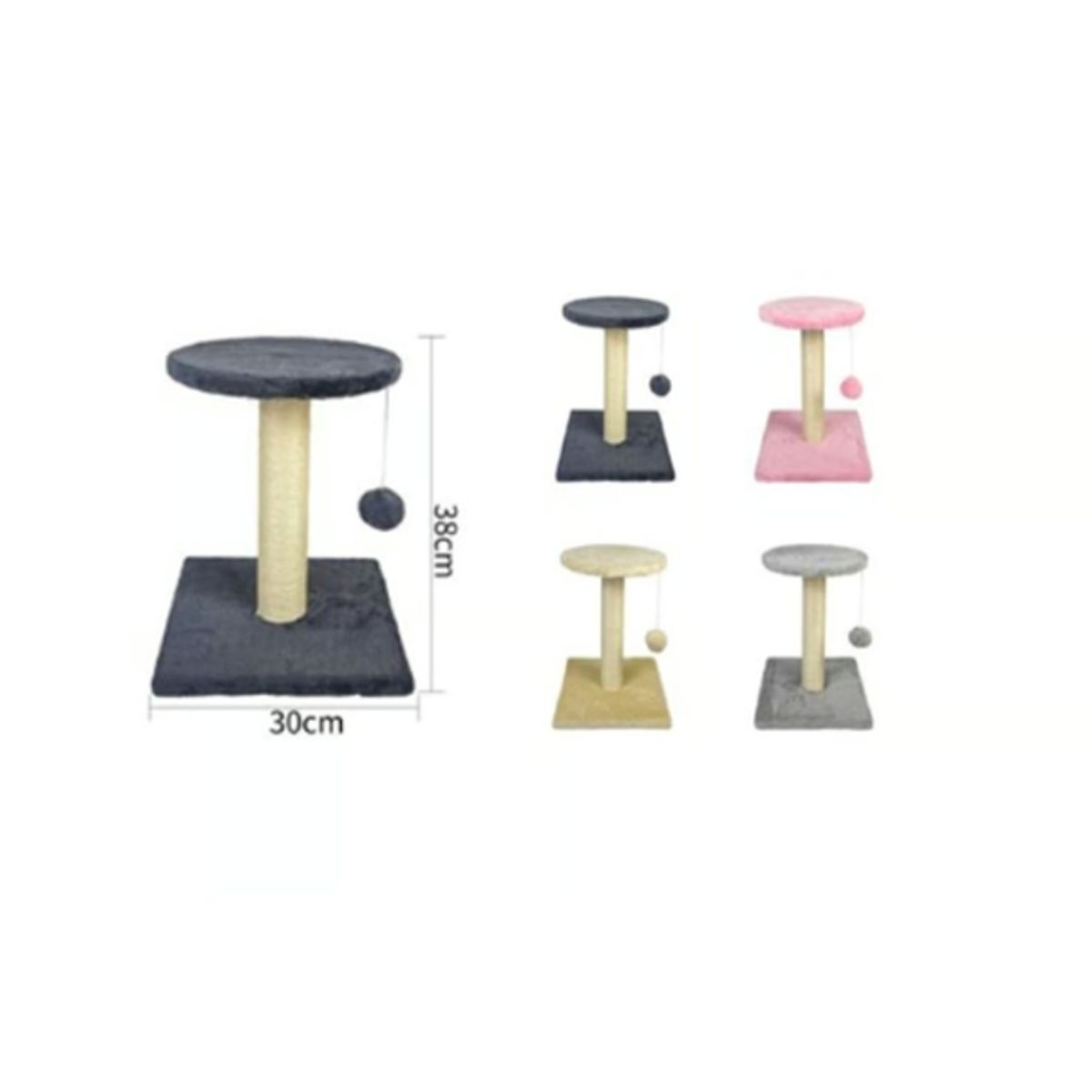 GENERICO - Torre Rascador Para Gato Árbol Juguete 38x30cm Beige