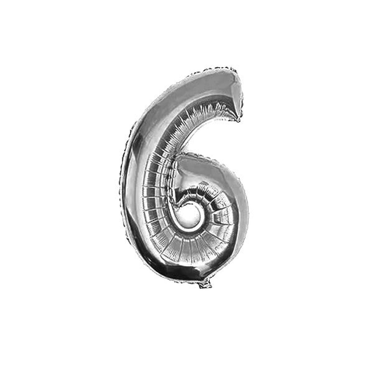 GENERICO - GLOBO METALICO 32 PLATEADO N?6 X1 UNI