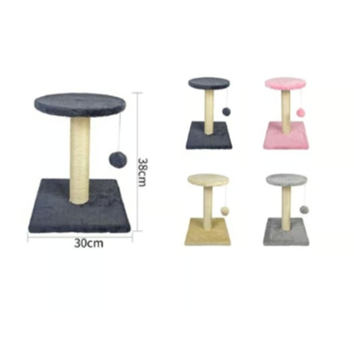 GENERICO - Torre Rascador Para Gato Árbol Juguete 38x30cm Rosa