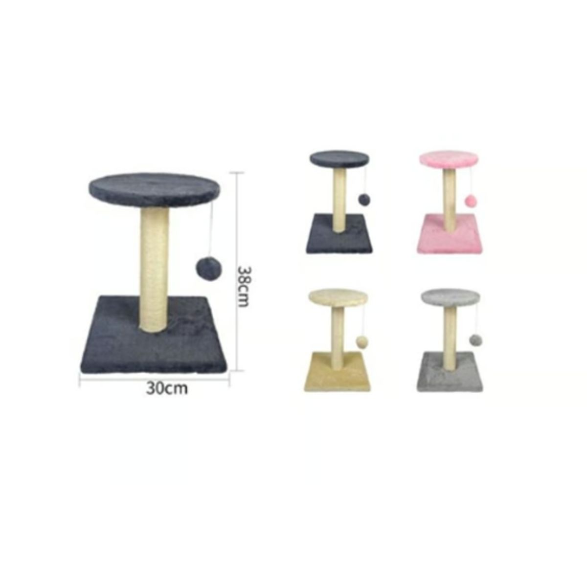 GENERICO - Torre Rascador Para Gato Árbol Juguete 38x30cm Rosa