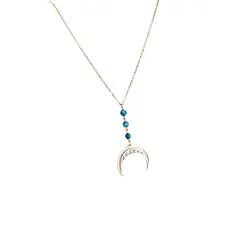 GENERICO - Collar Luna con Piedra natural Turquesa