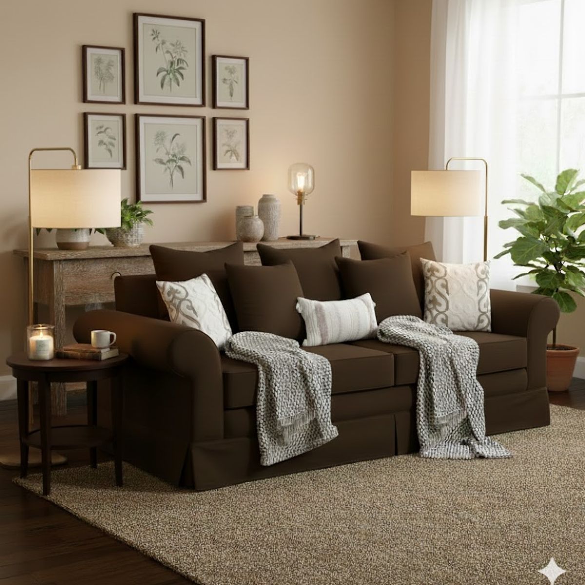 MUNDO LIVING - Sofa 3 cuerpos con asientos de Resortes Pocket Mambo cafe