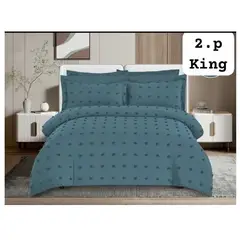 ANGELES DEL HOGAR - Cubrecama De Verano Quilt Medida King Azul