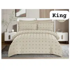 ANGELES DEL HOGAR - Cubrecama De Verano Quilt Medida King Beige