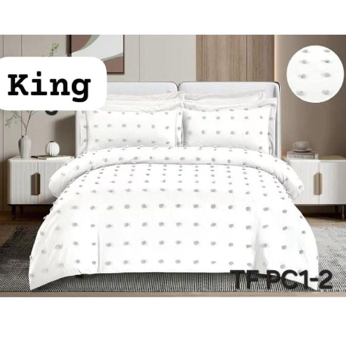 ANGELES DEL HOGAR - Cubrecama  De Verano Quilt Medida King Blanco