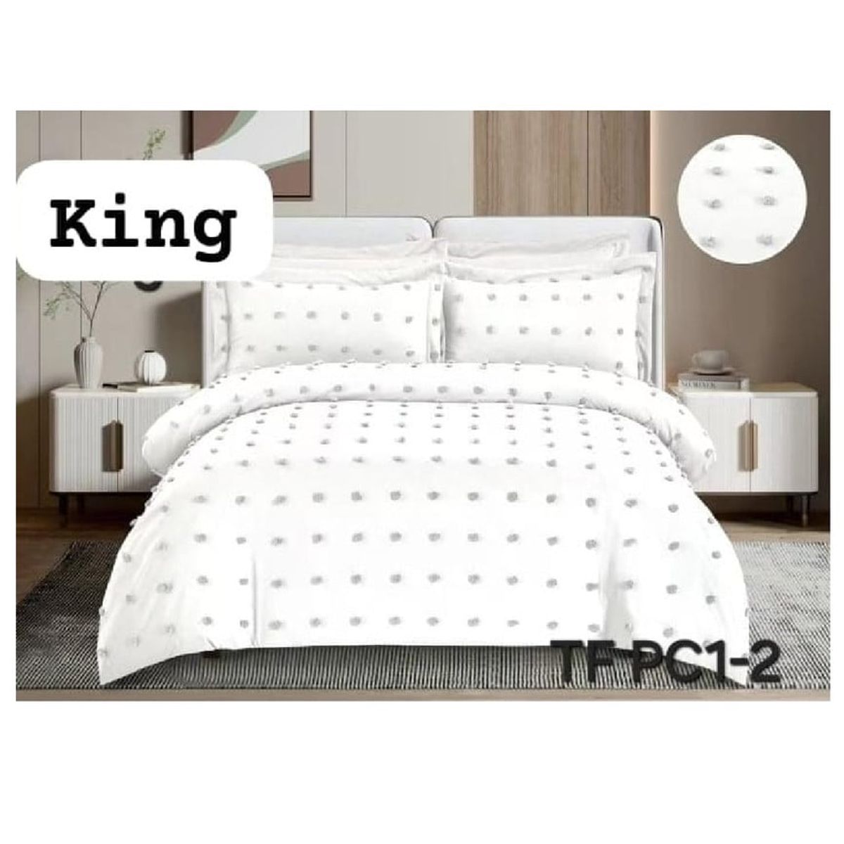 ANGELES DEL HOGAR - Cubrecama  De Verano Quilt Medida King Blanco