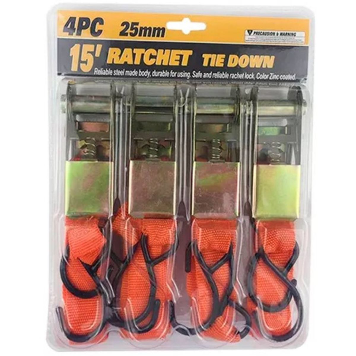 GENERICO - Set Kit Juego Eslinga Cinta Amarre Ratchet 4 Piezas