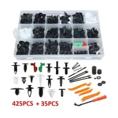 GENERICO - Set 460 Clips Broches Puerta Parachoque Auto Tapabarro Reten