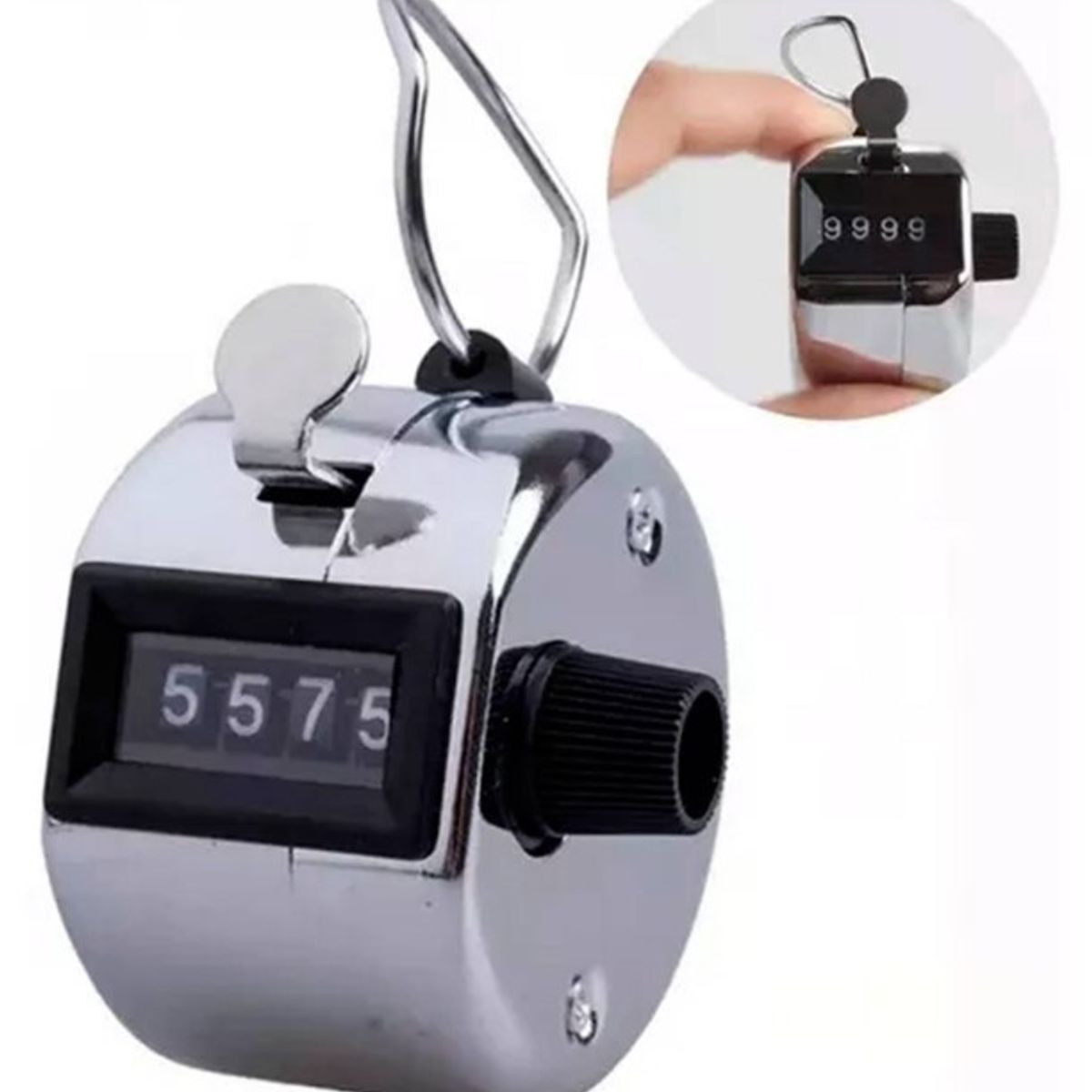 GENERICO - Contador Manual Mano Metálico 4 Dígitos