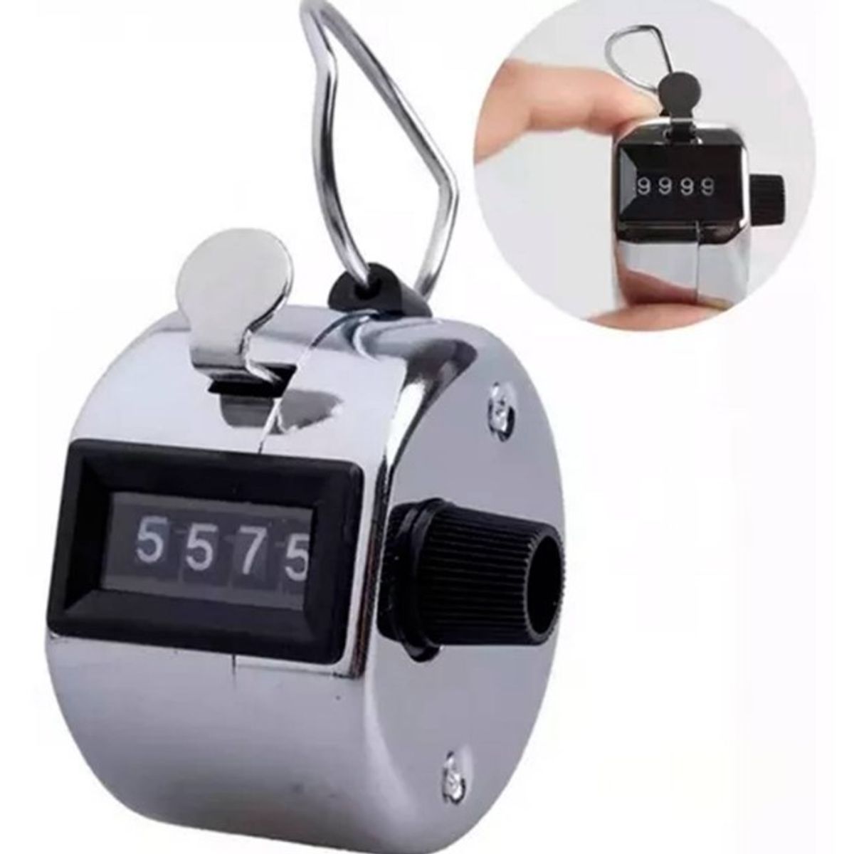 GENERICO - Contador Manual Mano Metálico 4 Dígitos