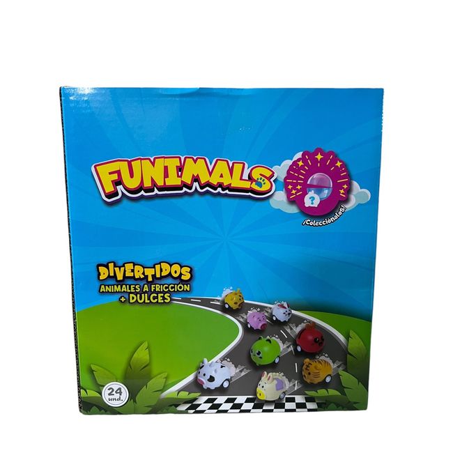 CANDY - Pack 24 Autitos Animales Dulce + Juguete Sorpresa Cumpleaños CANDY