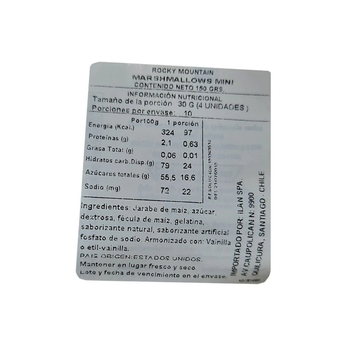 ROCKY MOUNTAIN - Mini Marshmallows Rocky Mountain Repostería 150g ROCKY MOUNTAIN