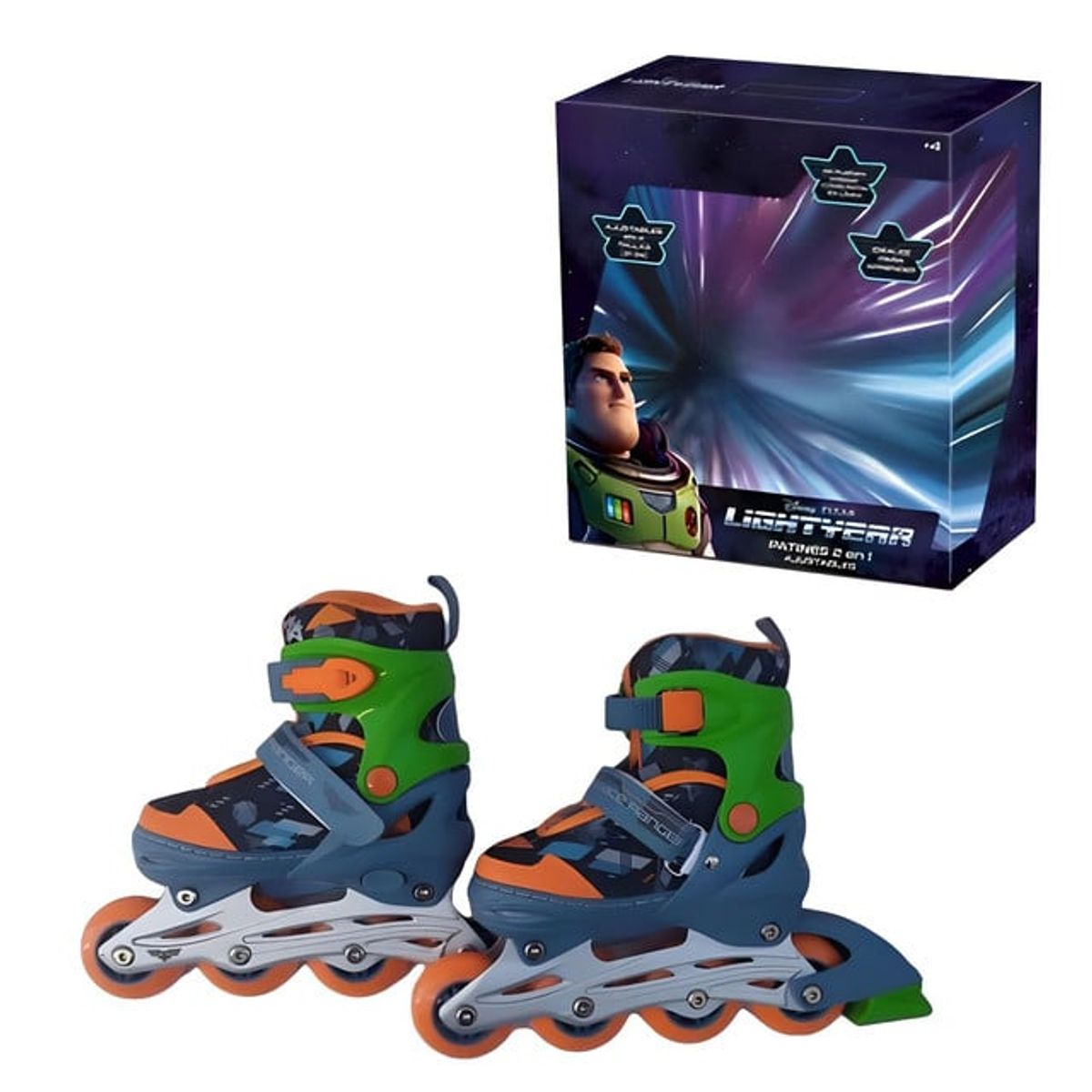 GENERICO - PATINES 4 RUEDAS LINEAL LIGHTYEAR TALLA S 31-34