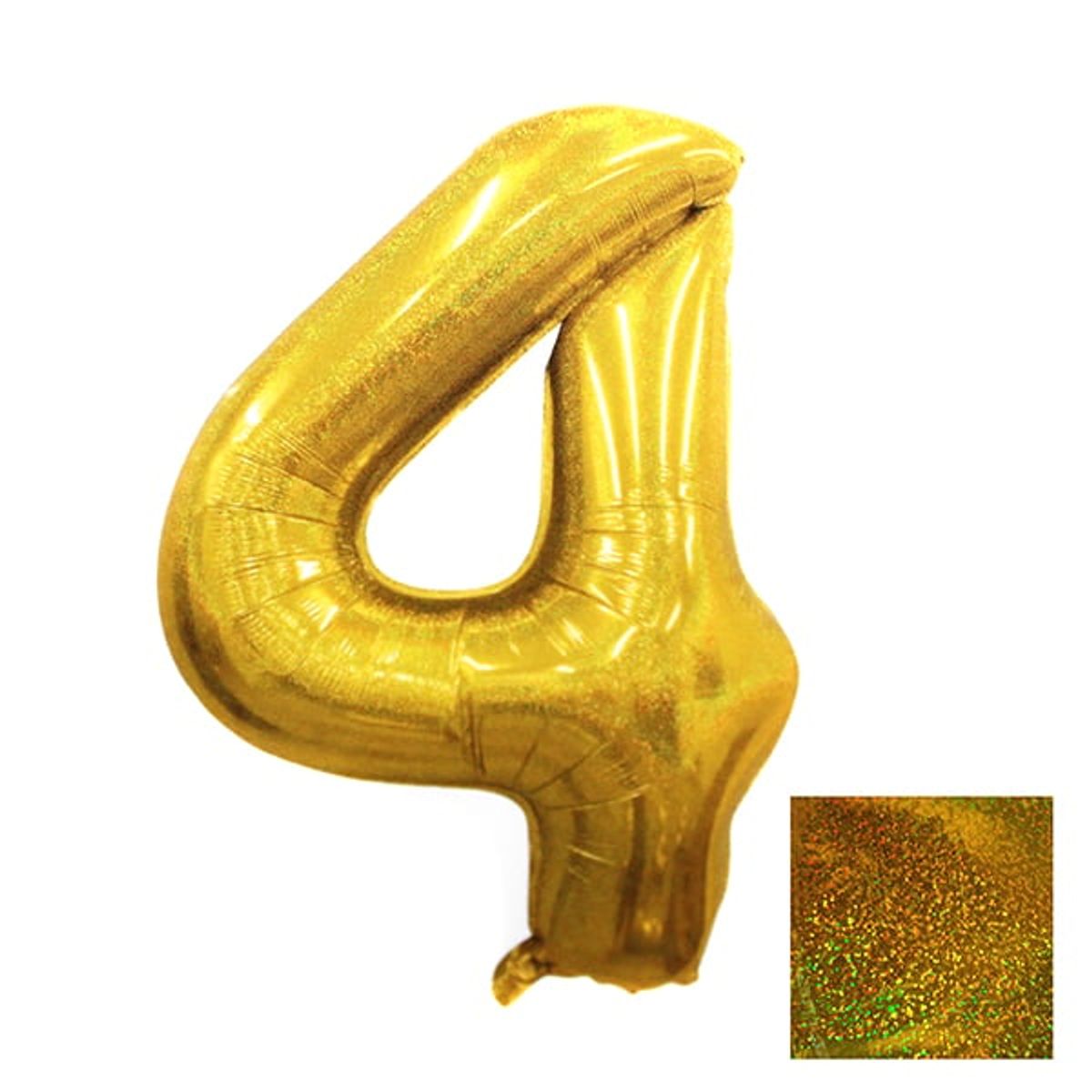 GENERICO - GLOBO METALICO LASER 40 DORADO N? 4