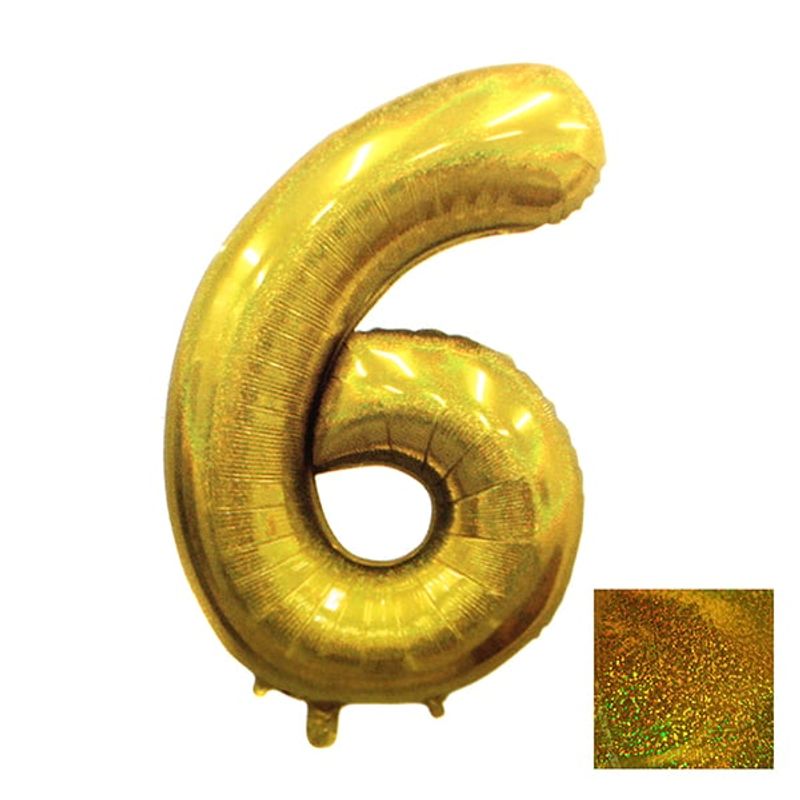 GENERICO - GLOBO METALICO LASER 40 DORADO N? 6