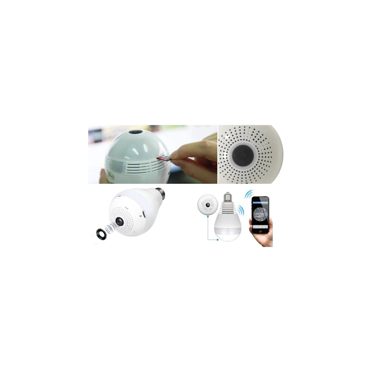 GENERICO - Cámara Seguridad Wifi Full Hd Y Ampolleta - SC