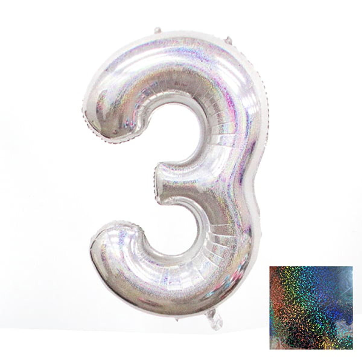 GENERICO - GLOBO METALICO LASER 40 PLATEADO N? 3