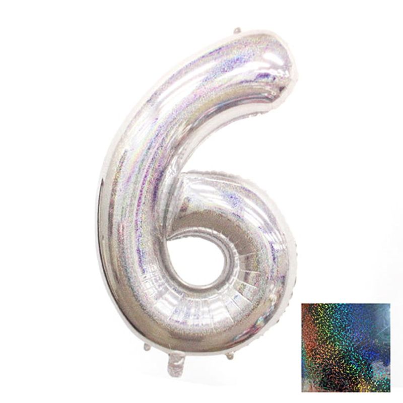 GENERICO - GLOBO METALICO LASER 40 PLATEADO N? 6