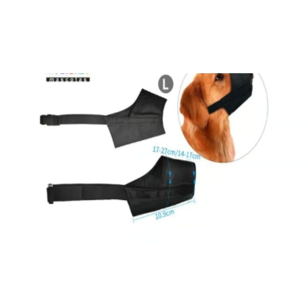 GENERICO - Bozal Para Perros Cuidado Talla L Negro