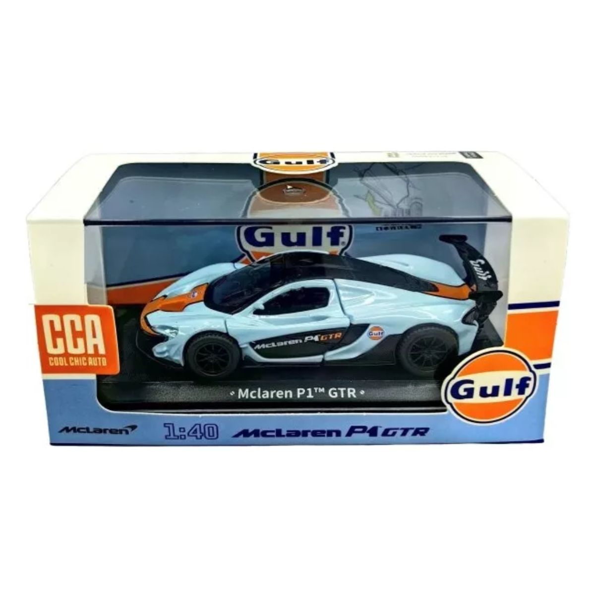 GENERICO - Autos Coleccion Mclaren P1 GTR GULF 1 :40 Color celeste