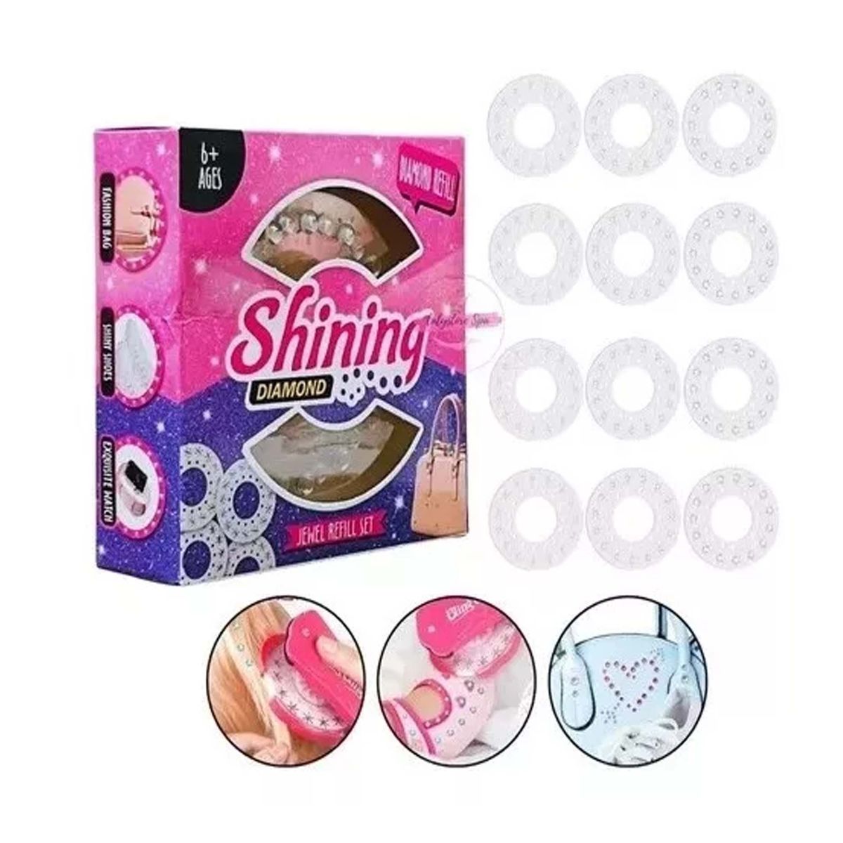 GENERICO - Gemas Brillantes Para Cabello - Set Diamante Genérico