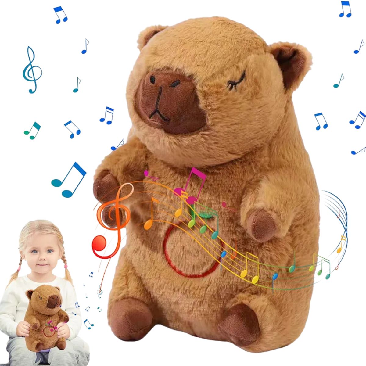 DREAMS - Capibara Peluche que Respira para dormir con Luz y Sonido