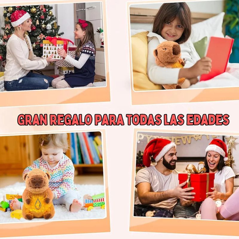 "Capibara Peluche que Respira para dormir con Luz y Sonido"