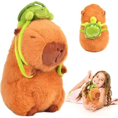 KUANGYE - Juguete De Peluche Capybara Mochila Tortuga Super Soft 25cm