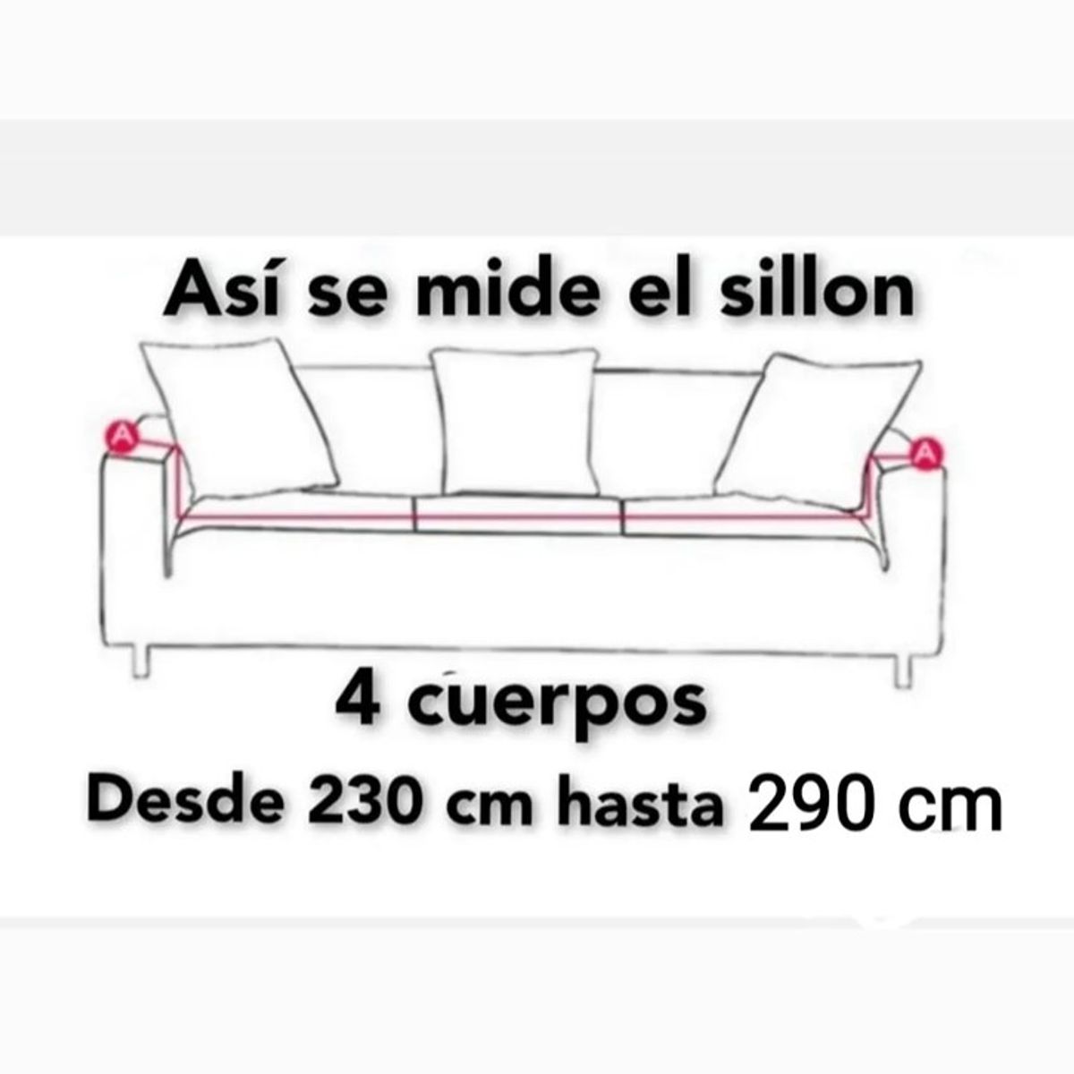 GENERICO - Funda cubre Sillon de tela LISA elasticada de 4 CUERPOS