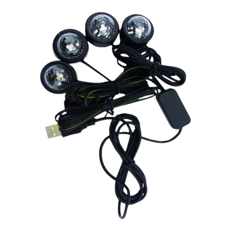 GENERICO - Tira LED MAGIC-RGB Para Interior Del Auto X4 5V