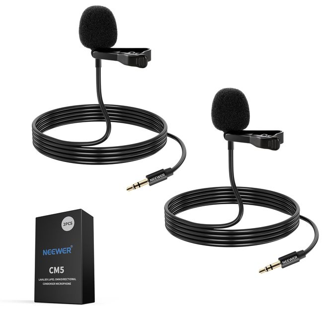 NEEWER - 2Pz Lapel Microphone p/ Transmisores Micrófono DJI, Rode Wireless GO 2