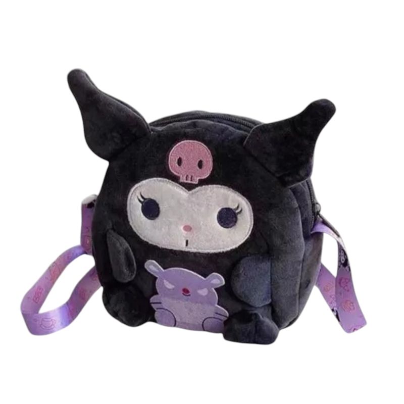 GENERICO - Mochila Cartera Similar Kuromi Lila Negra