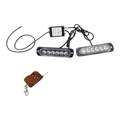 DRL LIGHTING - Luz 6 LED Strobo Kit X 2 Unidades Con Control Remoto 12Volt