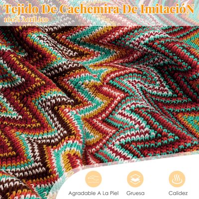 Imagen 2 del producto Manta Decorativa Tejida Para Sillon Piecera Cama Bohemia