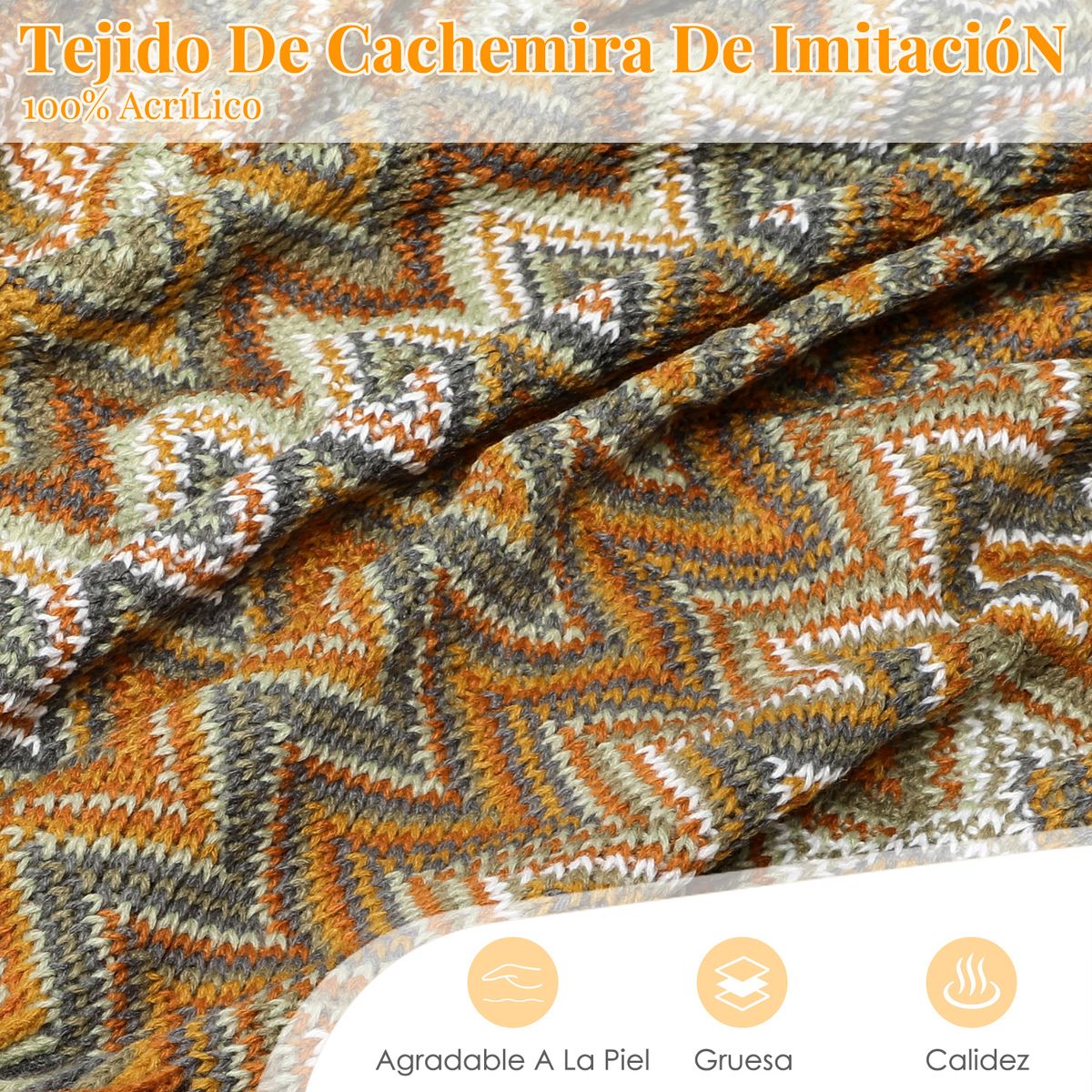 LUKOVEE - Manta Decorativa Tejida Para Sillon Piecera Cama Bohemia