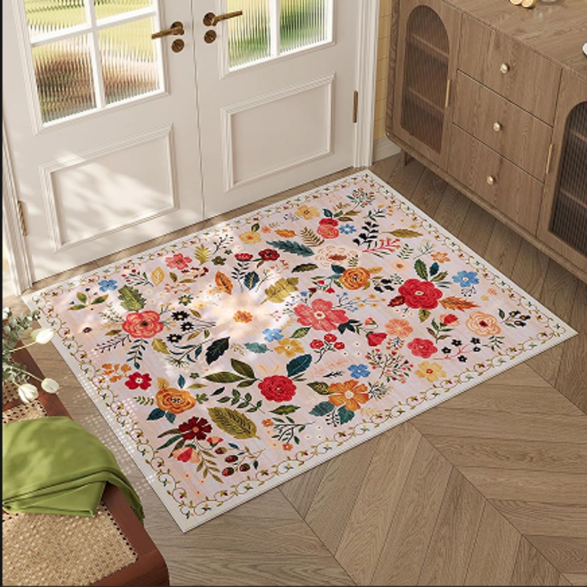 SLOWTON - Alfombra De Boho Lavable Antideslizantes Vintage 60x90 Cm